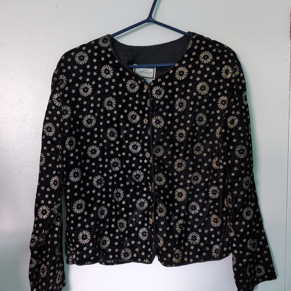 Carroll Reed Black and Gold Women's Cardigan